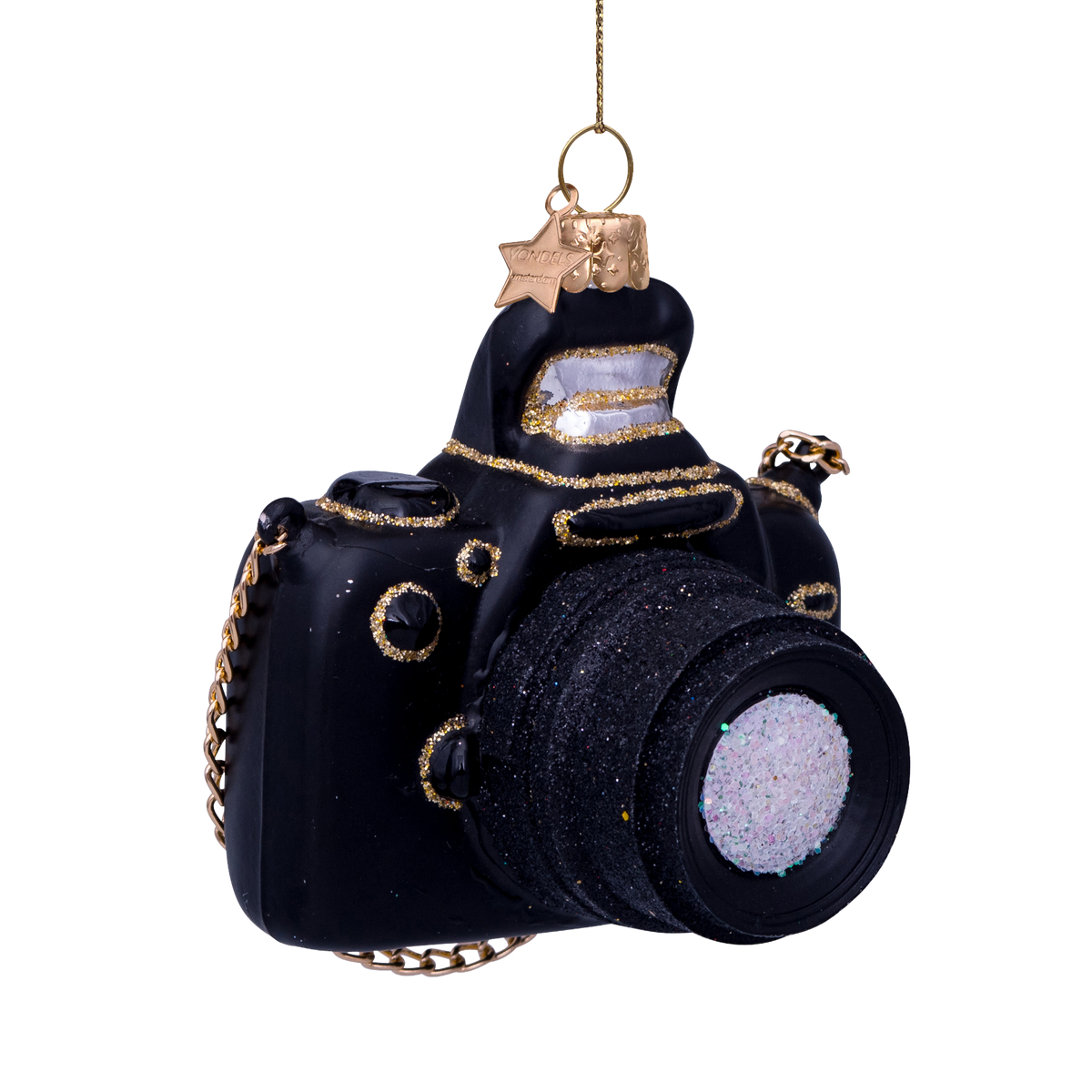 Kerst Ornament Camera Zwart - Vondels