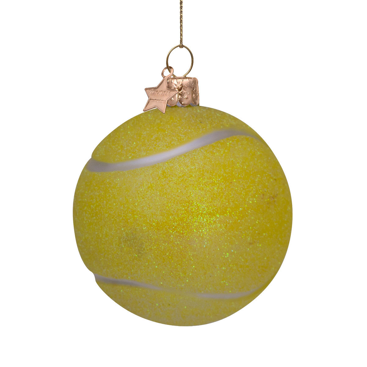 Kerst Ornament Tennisbal Geel - Vondels