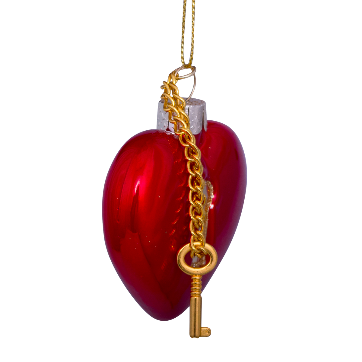 Christmas Ornament Heart with Lock Red - Vondels