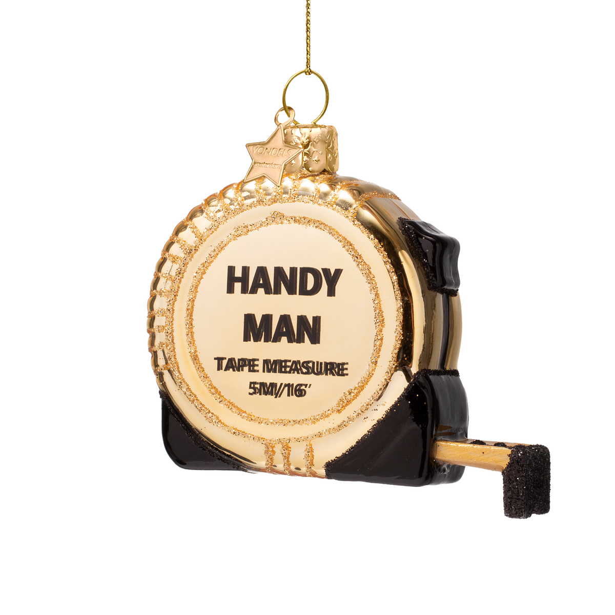 Christmas Ornament Measuring Tape Gold - Vondels