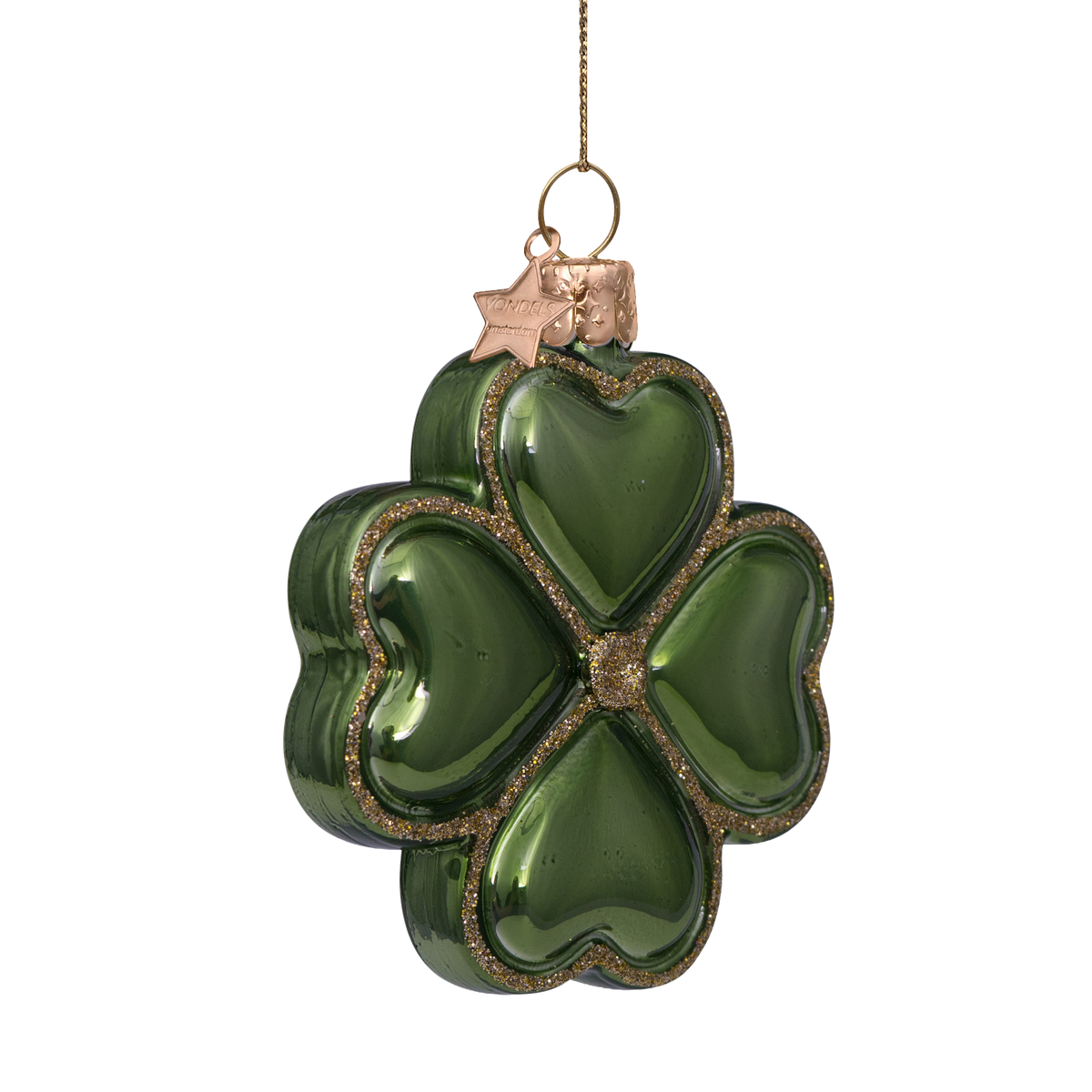 Kerst Ornament Klavertje Vier Groen - Vondels