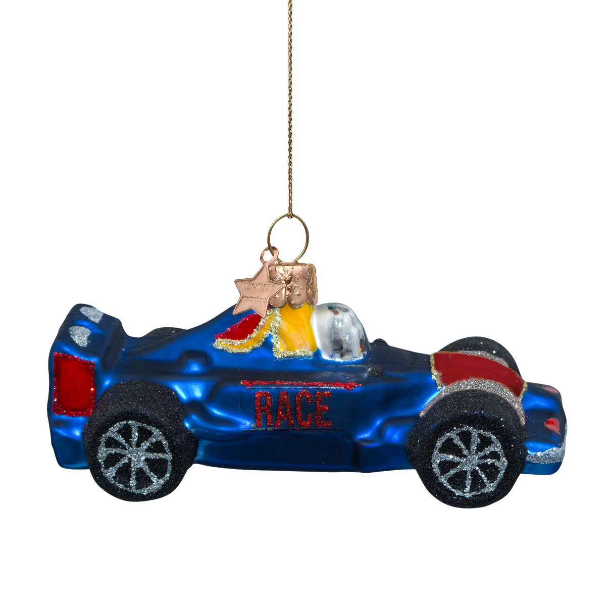 Christmas Ornament Racing Car Blue - Vondels