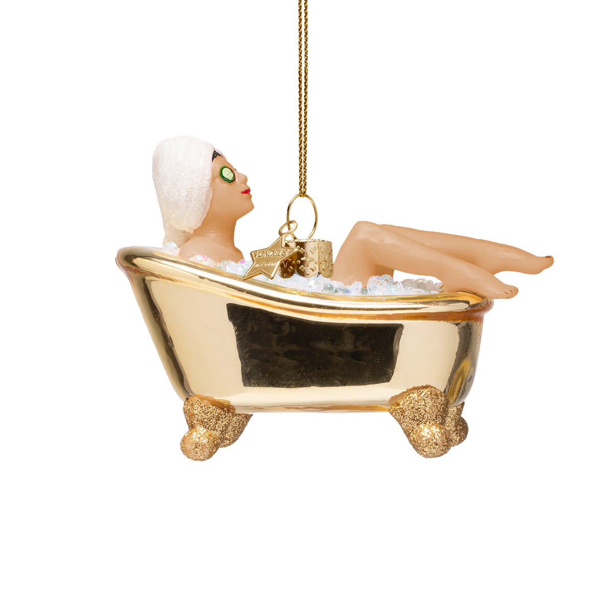 Christmas Ornament Woman in Golden Bath - Vondels