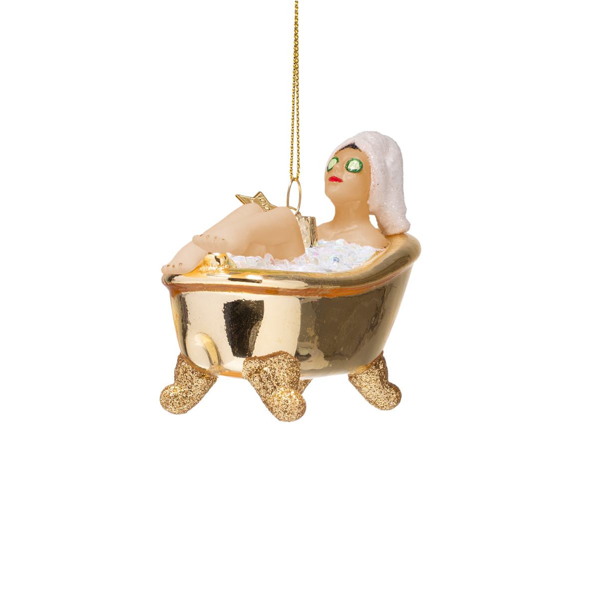 Christmas Ornament Woman in Golden Bath - Vondels