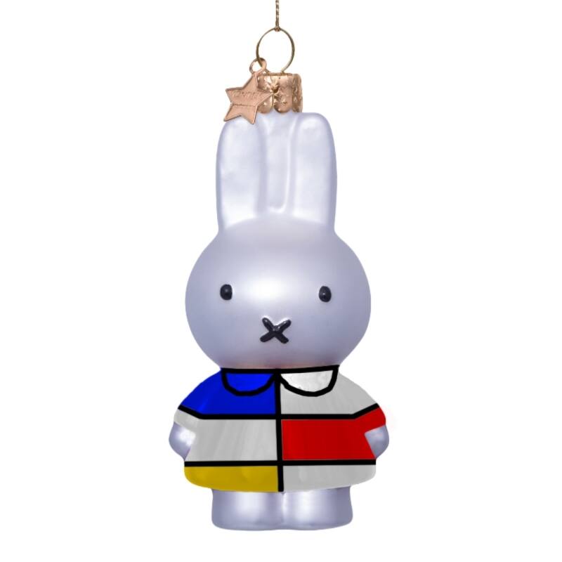 Kerst Ornament Nijntje Met Mondriaan Jurk – Vondels