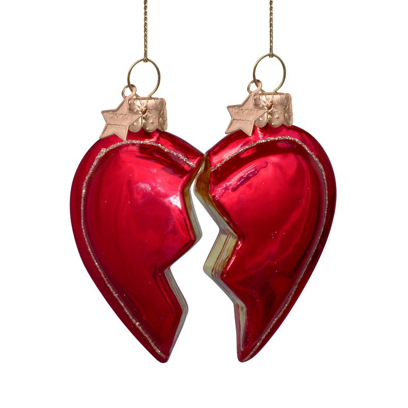 Christmas Ornament Set Best Friends Heart – Vondels