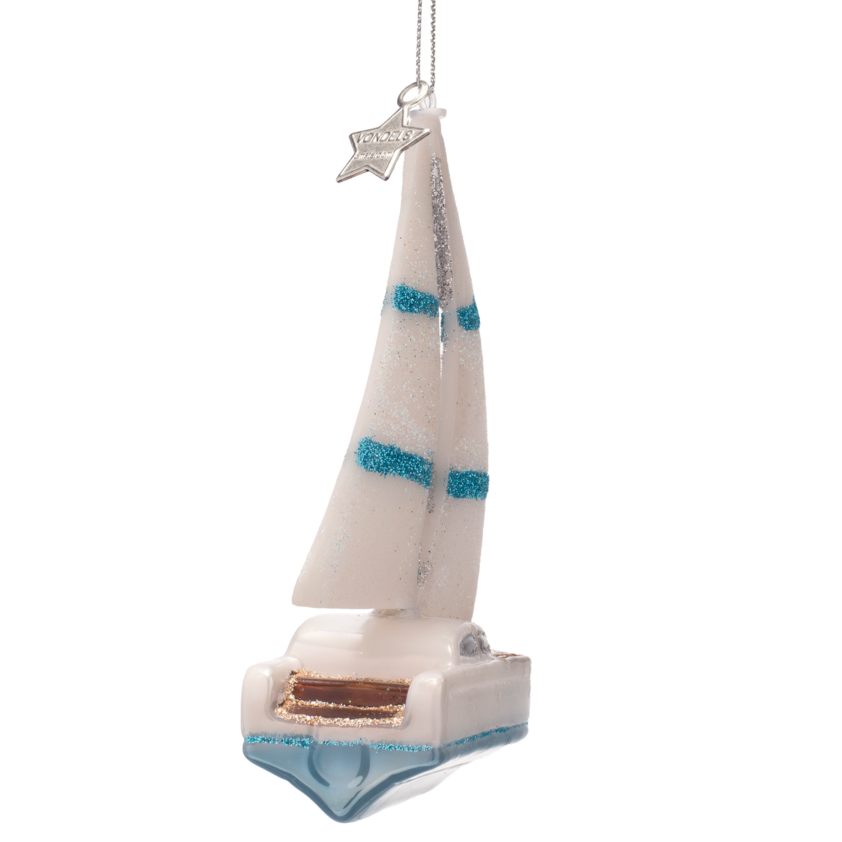 Kerst Ornament Zeilboot Wit - Vondels
