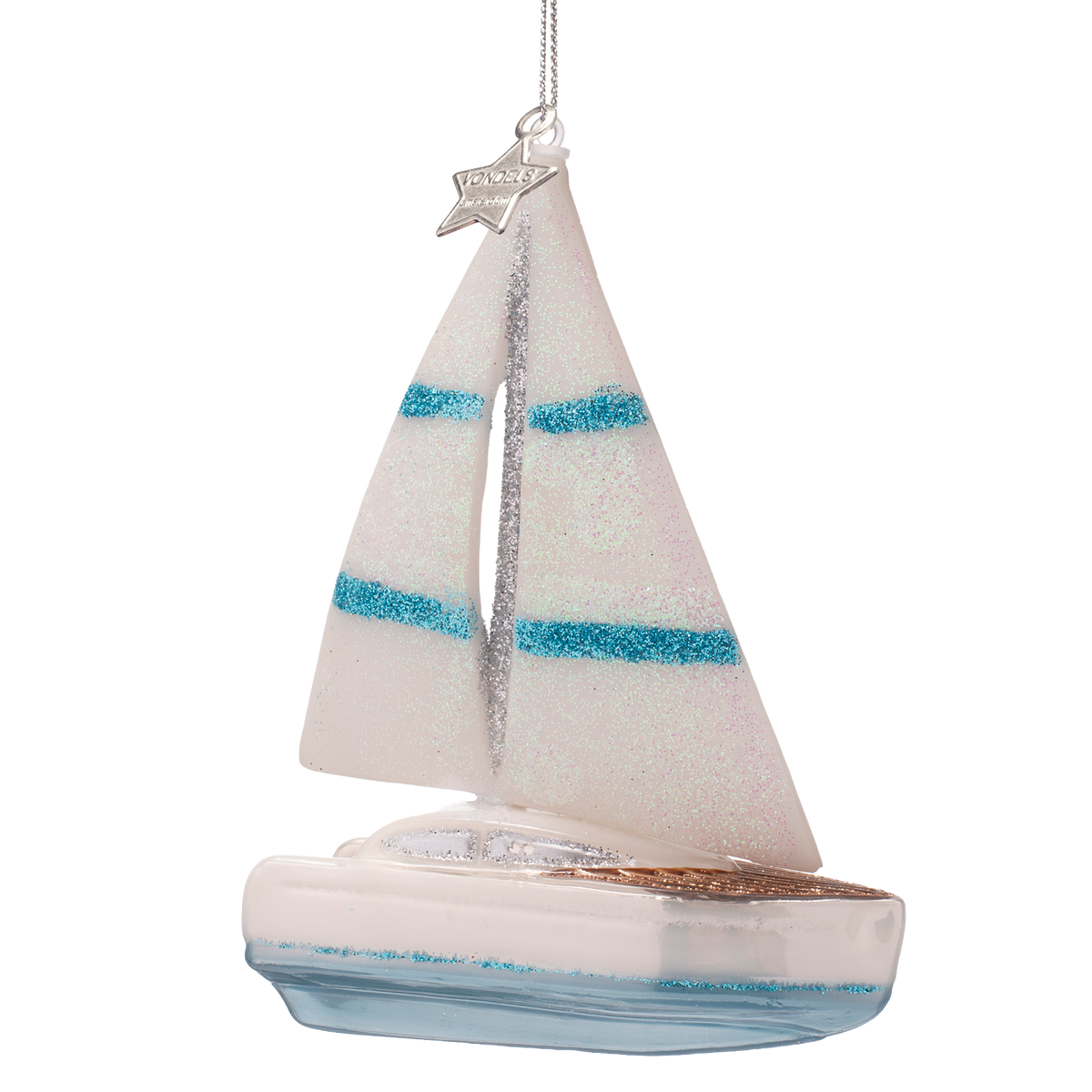 Kerst Ornament Zeilboot Wit - Vondels