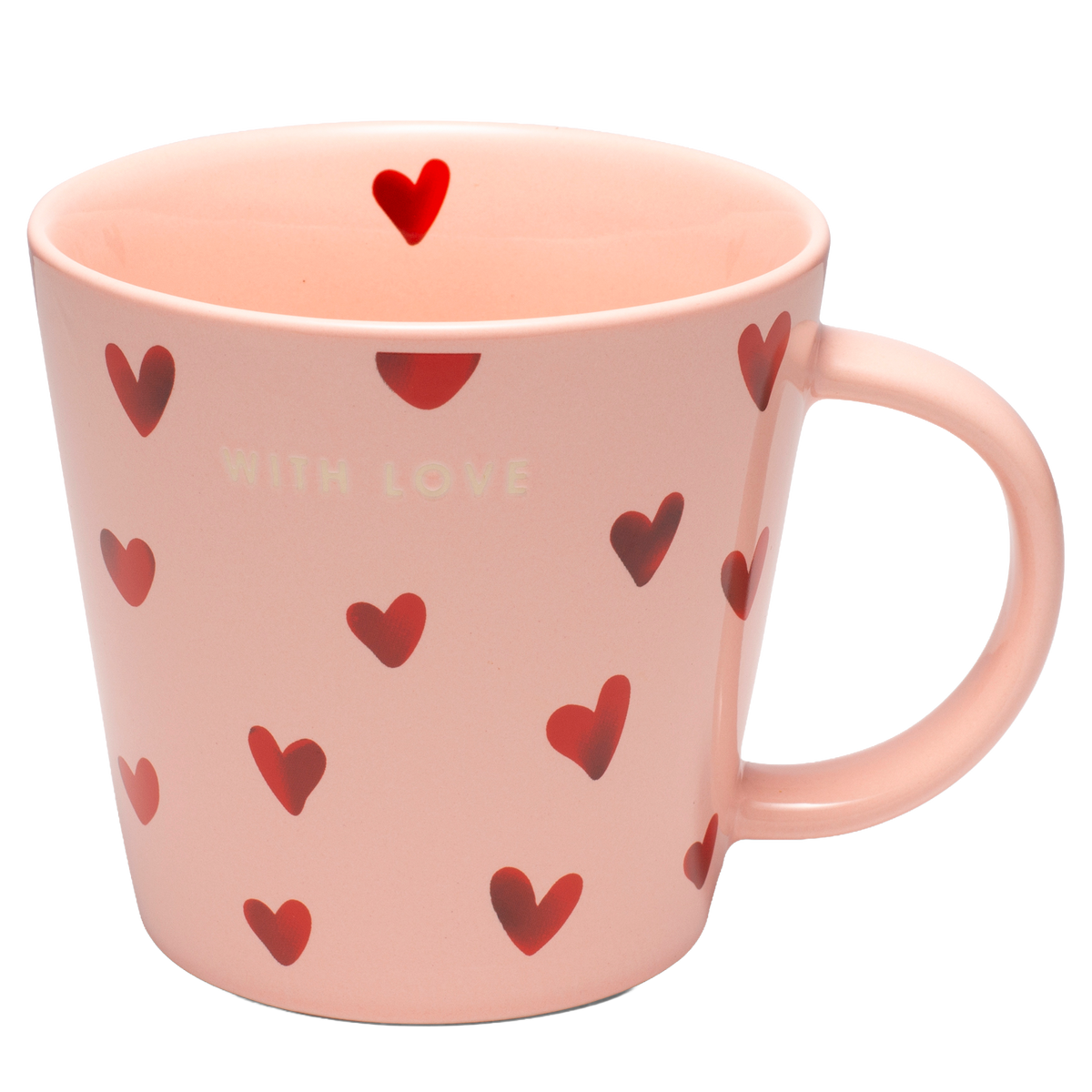 Mok XL Cup Pink Hearts With Love – Vondels