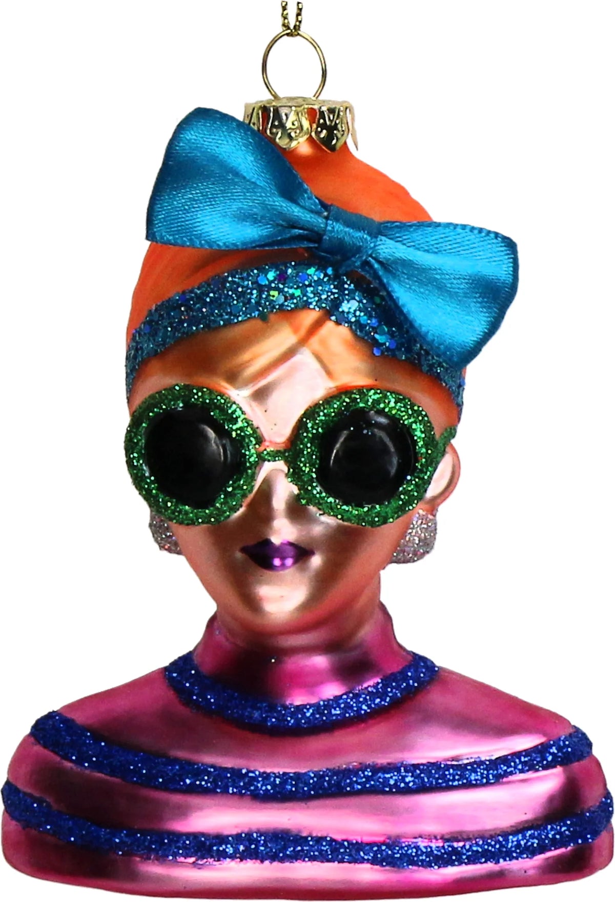 Weihnachtsbaumschmuck Lady Fashion grüne Brille – Kersten