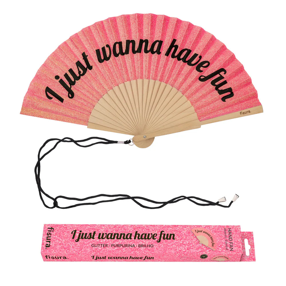 Waaier I Just Wanna Have Fun Glitter Pink - Fisura