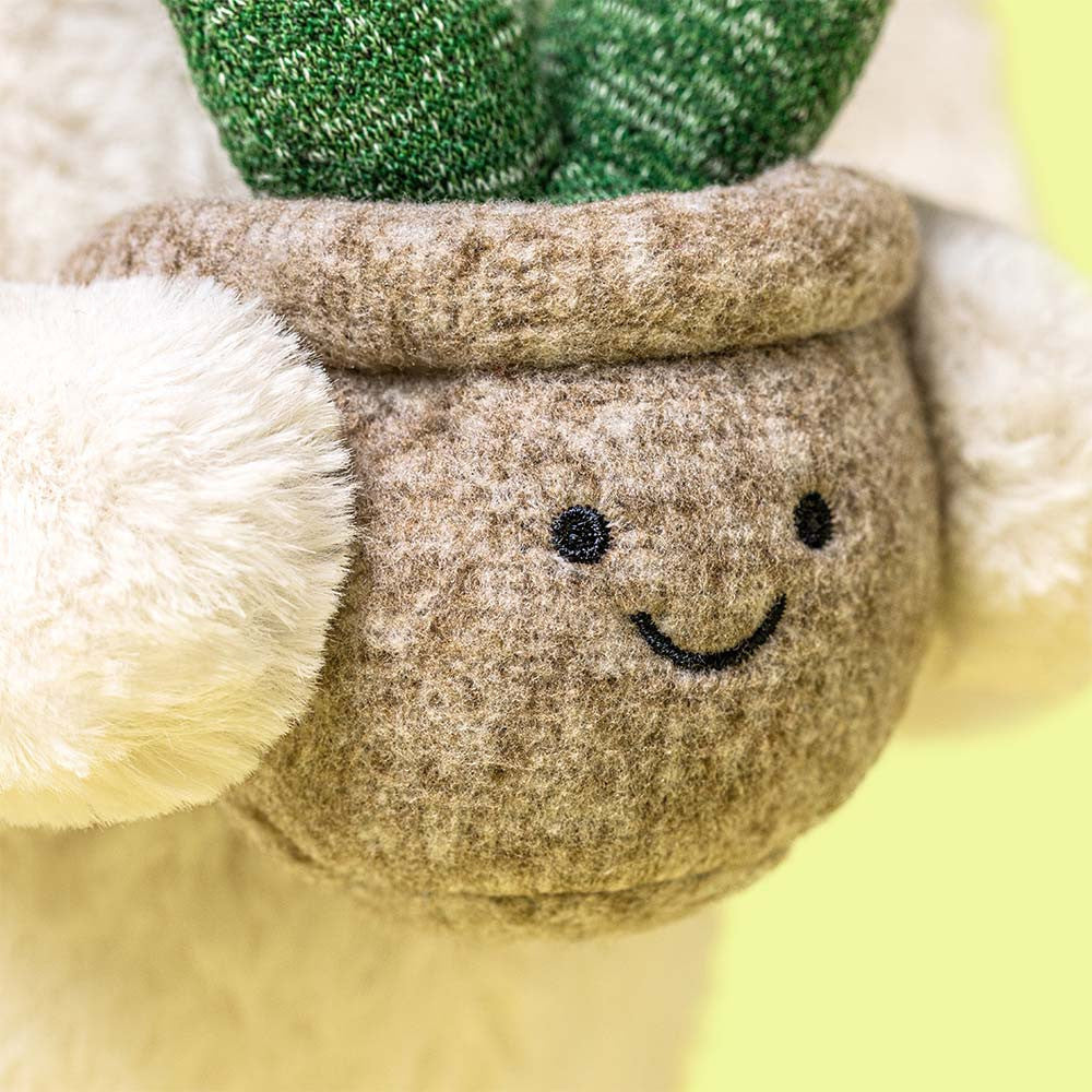 Knuffel Bashful Cream Bunny met Plant - Jellycat