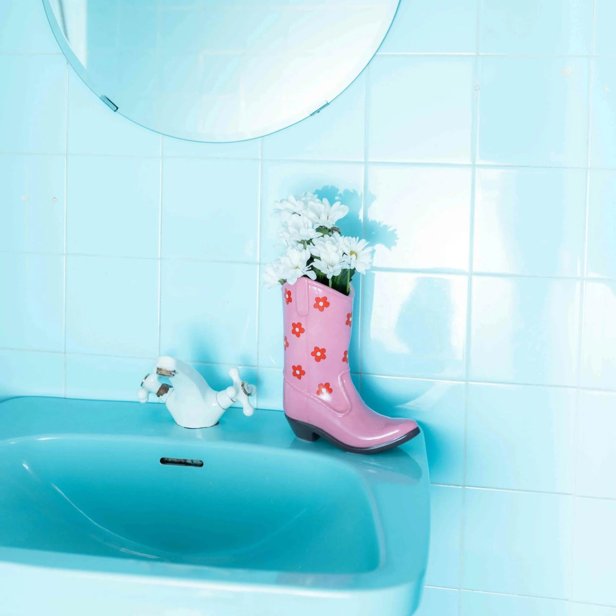 Vase Cowboystiefel Rosa - Doiy 