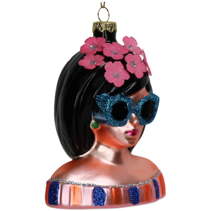Christmas Ornament Lady Fashion Blue Glasses – Kersten