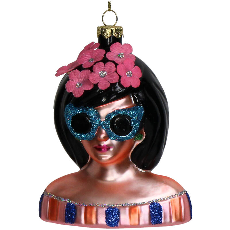 Christmas Ornament Lady Fashion Blue Glasses – Kersten