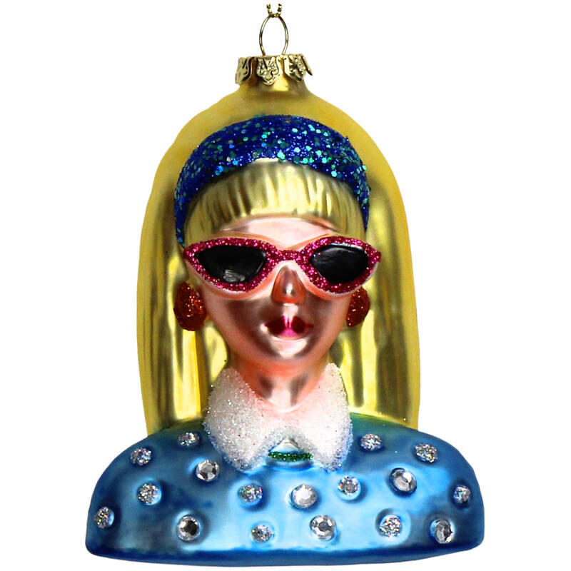 Weihnachtsornament Lady Fashion Pinke Brille – Kersten