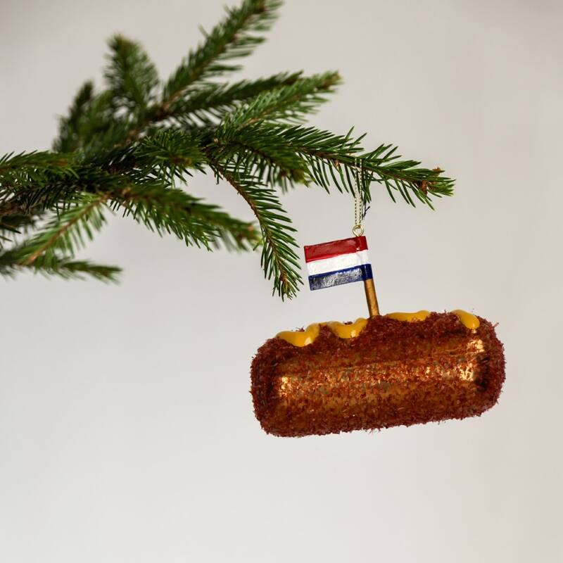 Christmas Croquette Ornament with Flag – Kersten