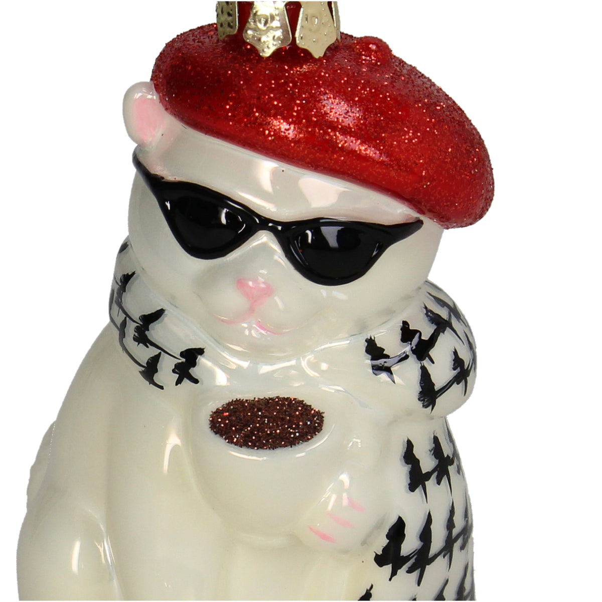 Christmas Ornament Cat with Coffee - Kersten