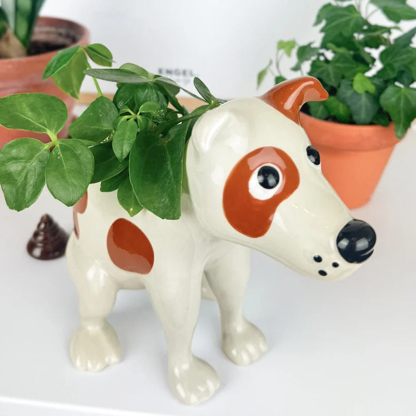 Plantenpot Pooing Dog - Bitten