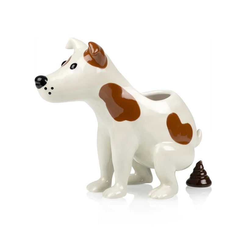 Plantenpot Pooing Dog - Bitten