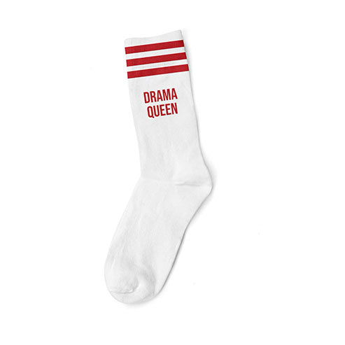 Drama Queen weiße Socken roter Aufdruck