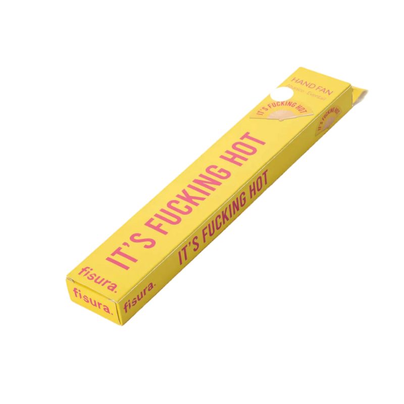 Waaier Hout It's F#cking Hot Yellow Pink - Fisura