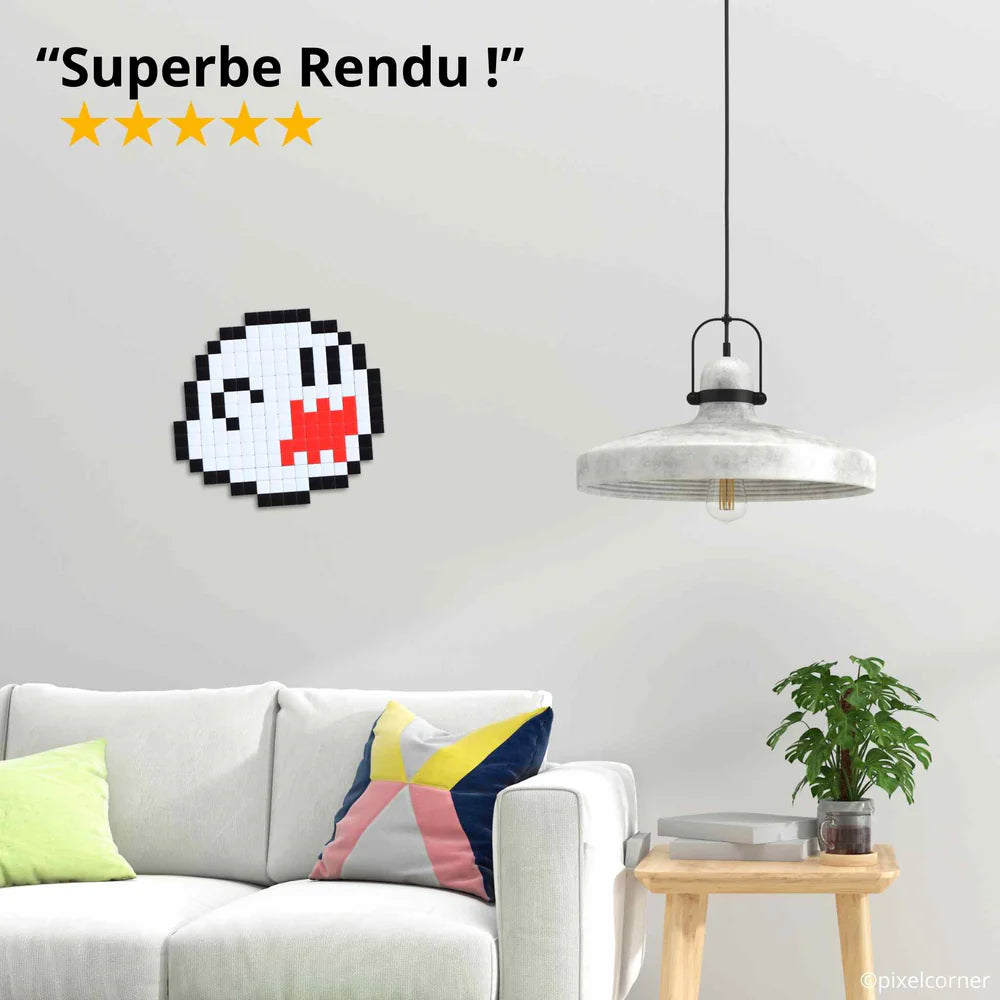 Bausatz Pixel Art Boo Super Mario - Pixel Corner