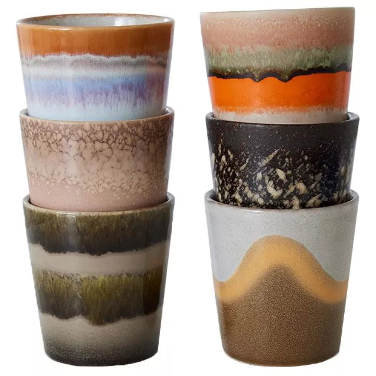 Mokken Koffie Elements - HKliving (Set van 6)